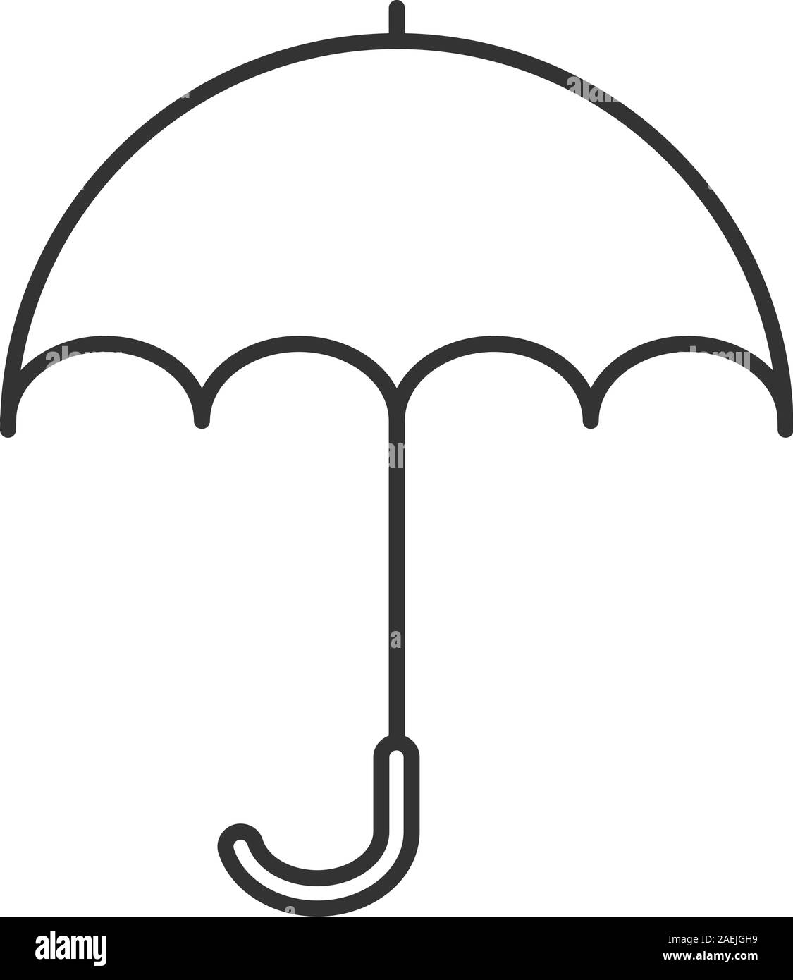 Umbrella linear icon. Protection from rain or sun contour symbol
