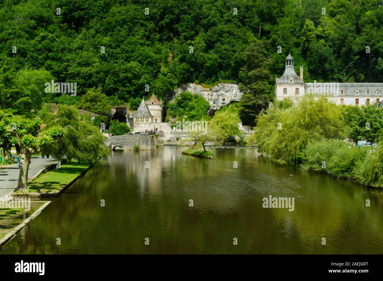 The River Dronne in Brantôme, Dordogne, Aquitaine, France Stock Photo