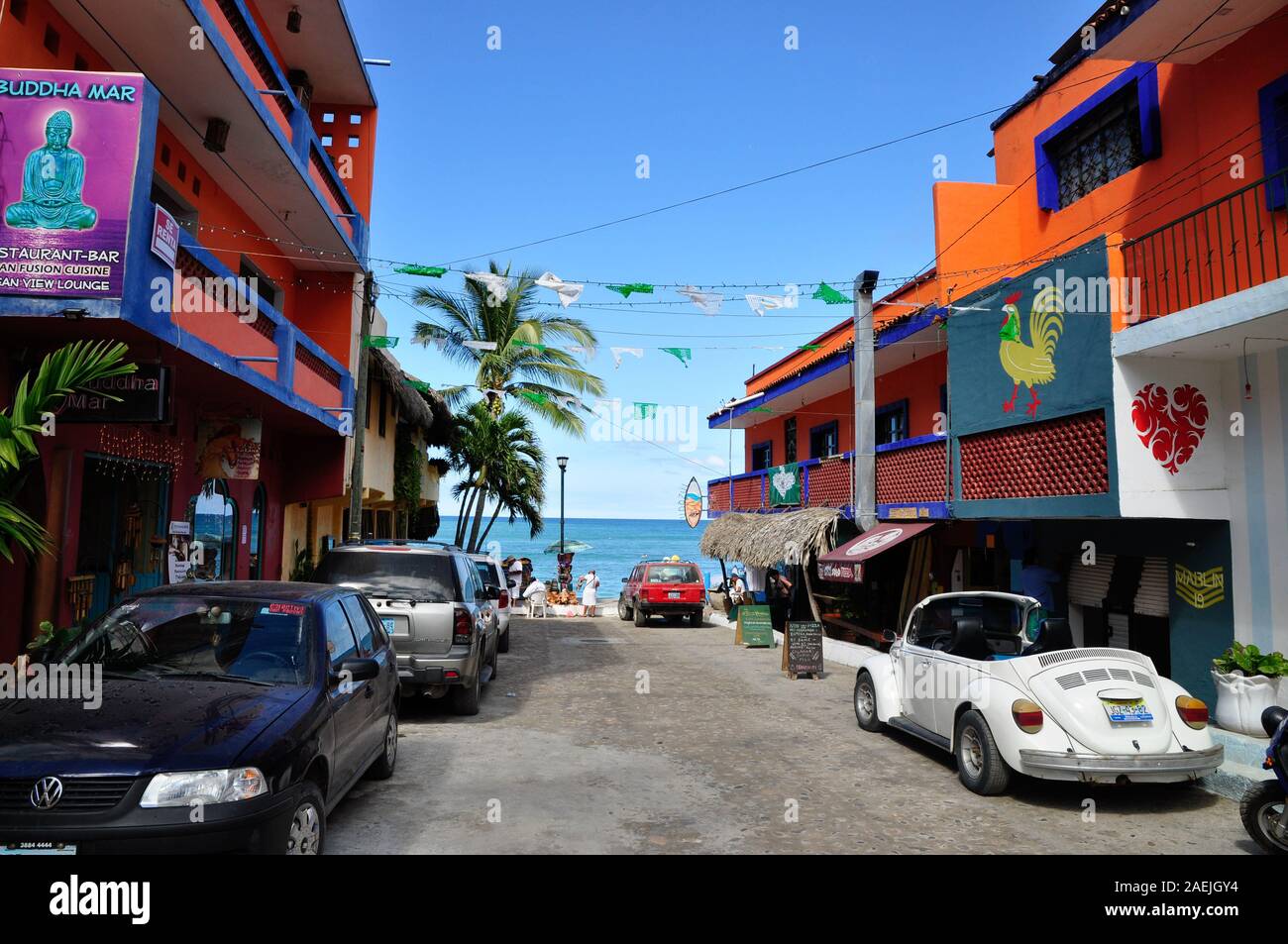 Street scene in Sayulita, Nayarit, Mexico. Sayulita is a popular