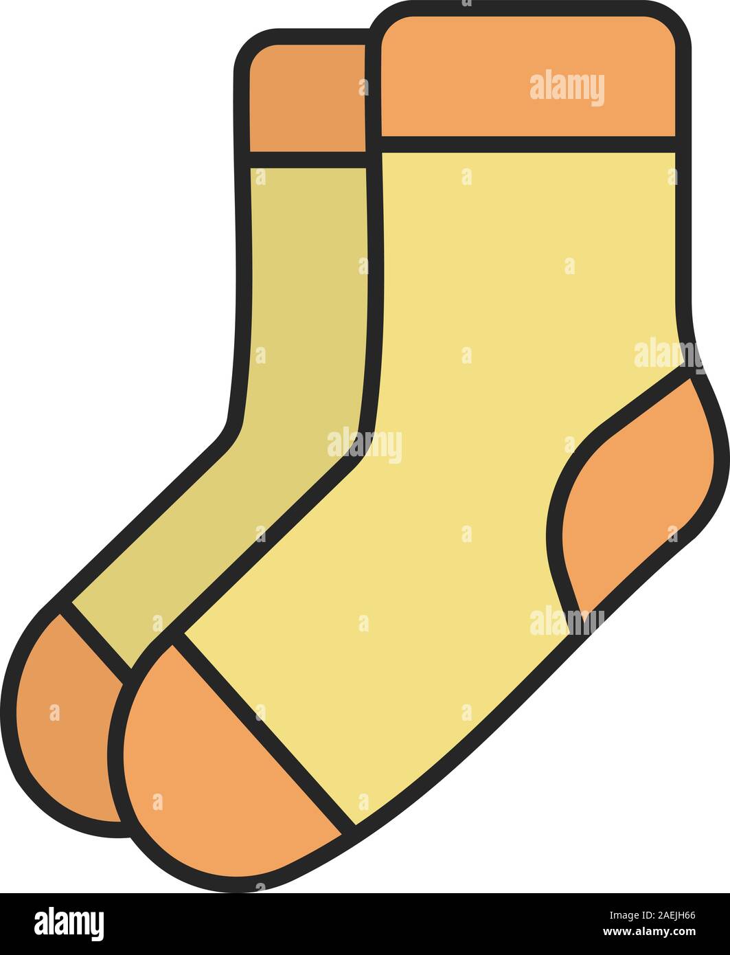 Warm socks color icon. Socks pair. Isolated vector illustration Stock