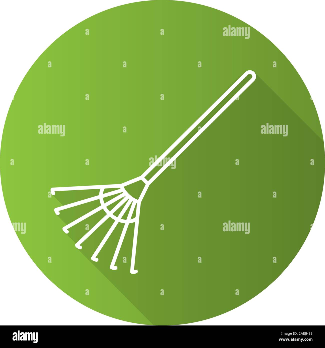 Rake flat linear long shadow icon. Vector outline symbol Stock Vector ...