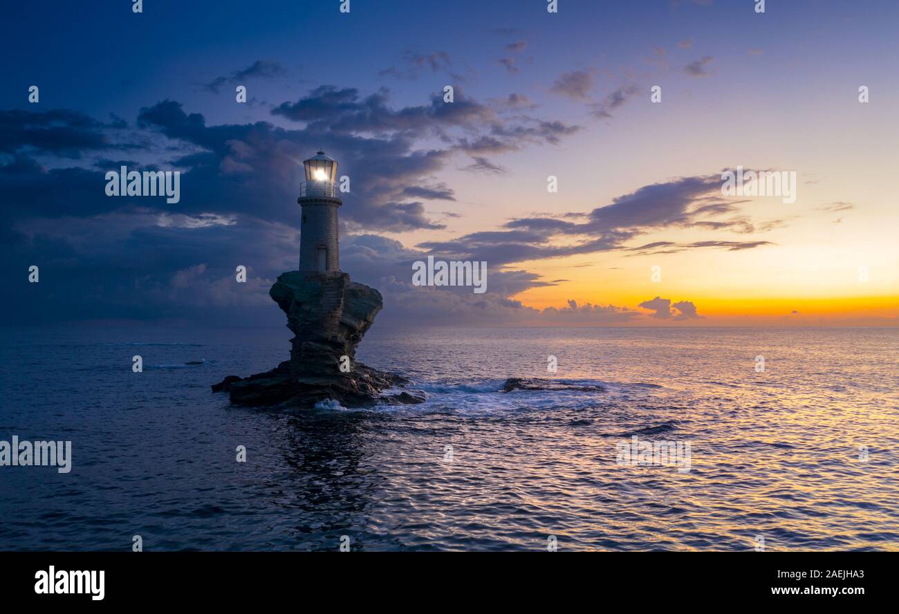 Andros tourlitis lighthouse hi-res stock photography and images - Alamy