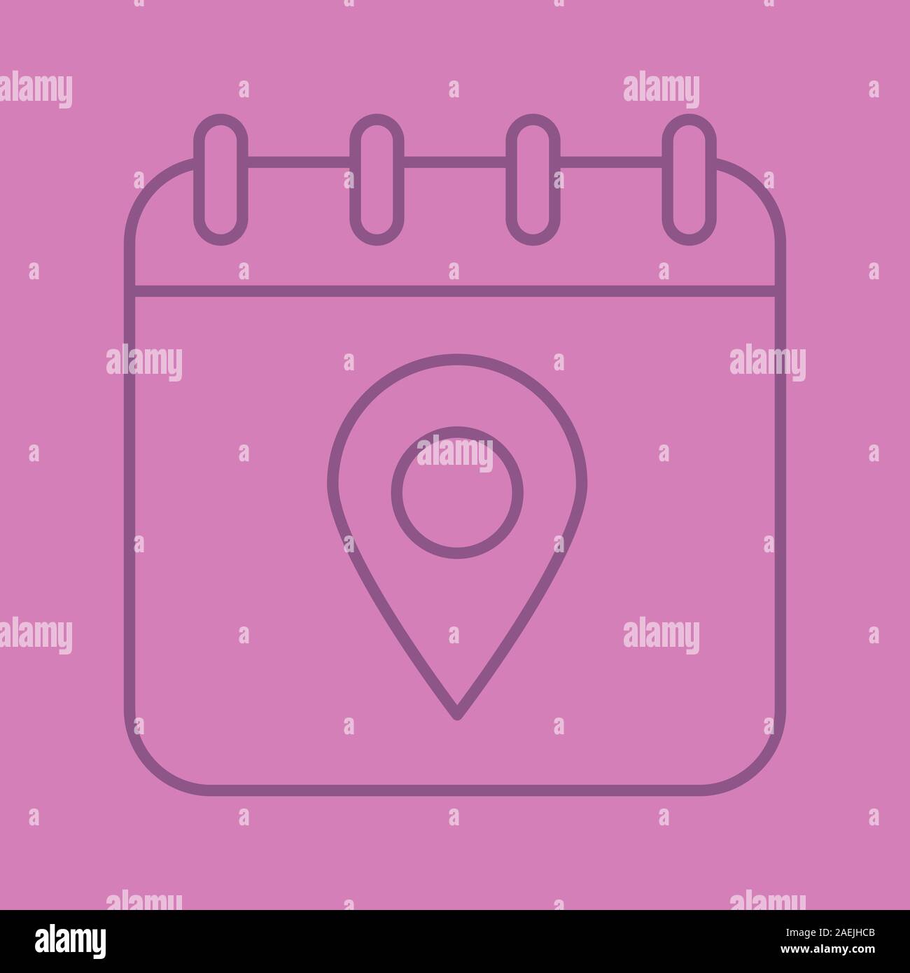 Calendar page with map pinpoint color linear icon. Thin line outline ...
