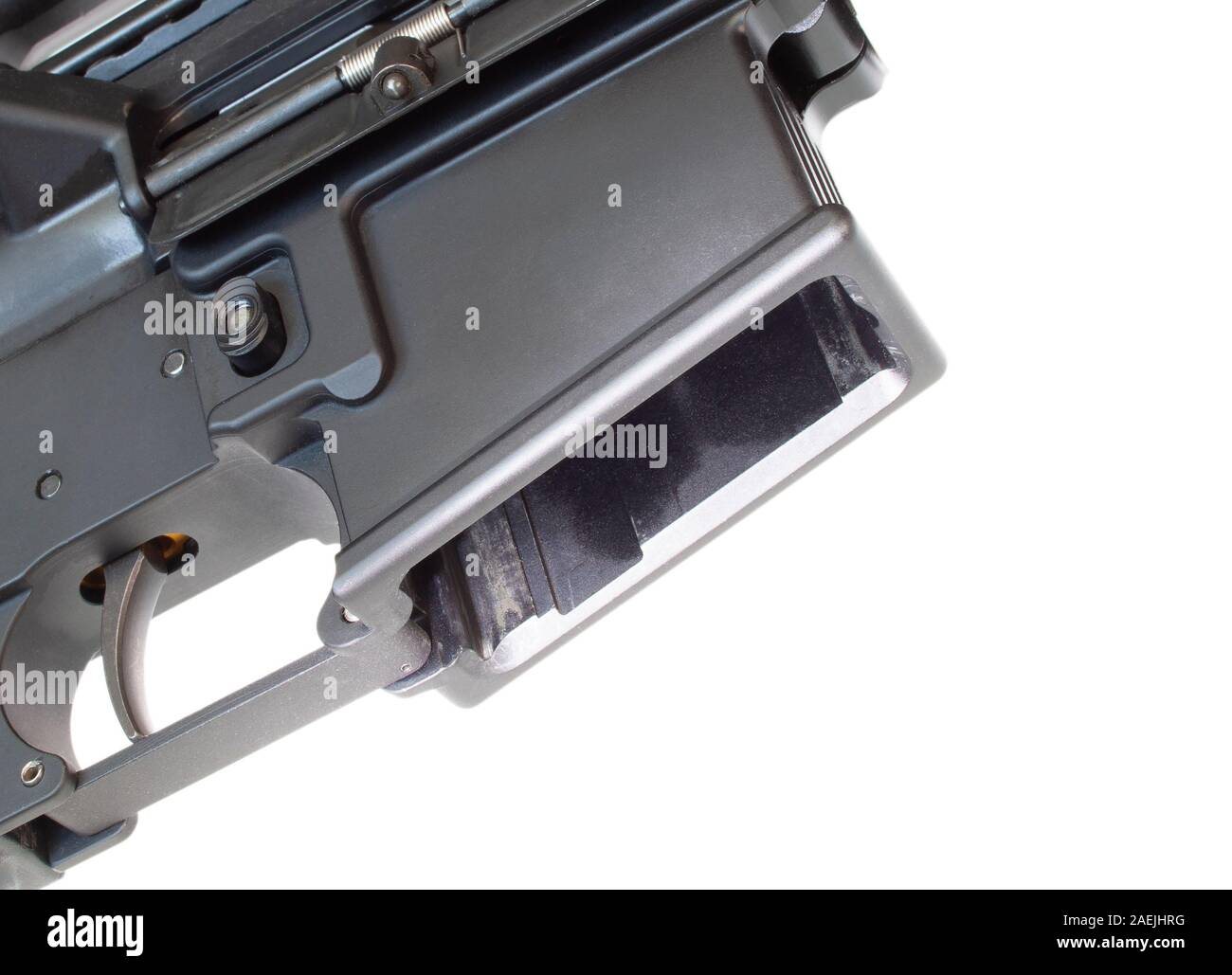 Image Empty Rifle Magazine Empty magazine well on an AR-15 on a white background Stock Photo - Alamy