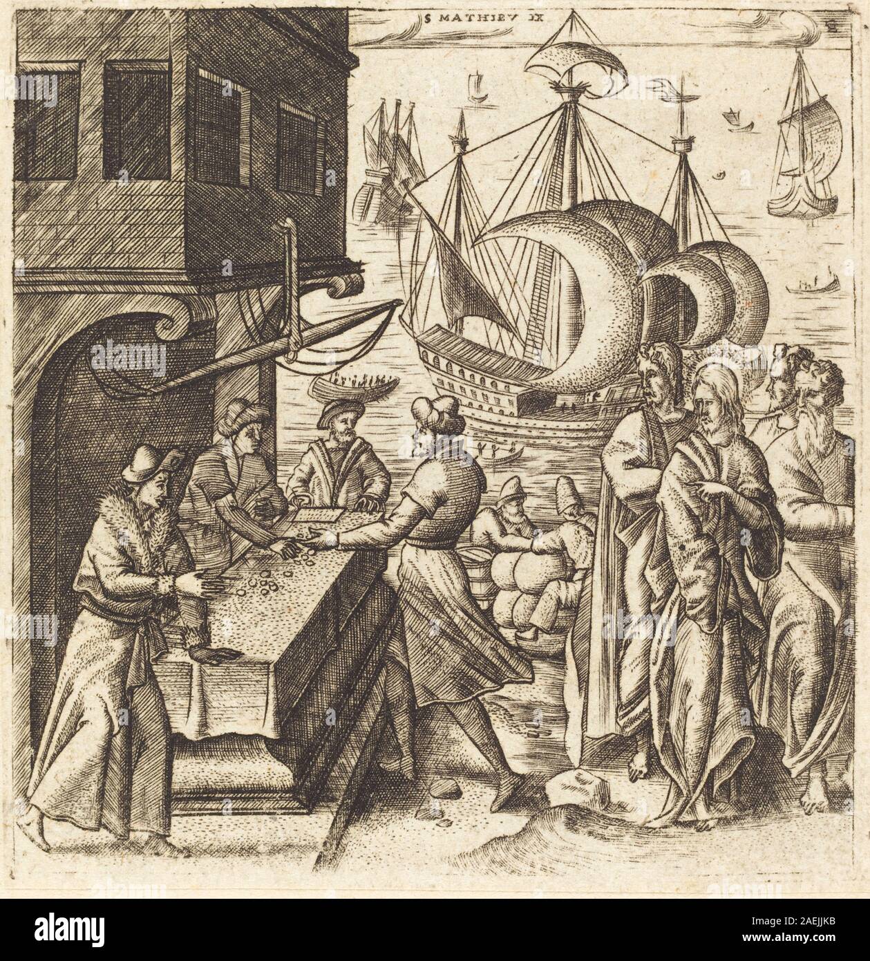 Léonard Gaultier, The Calling of Matthew, probably c 1576-1580 The Calling of Matthew; probably c. 1576/1580 Stock Photo