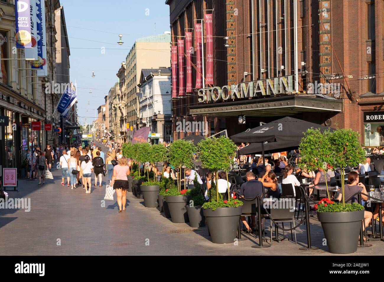 Coffee shop and Stockmann department store in Aleksanterinkatu Street
