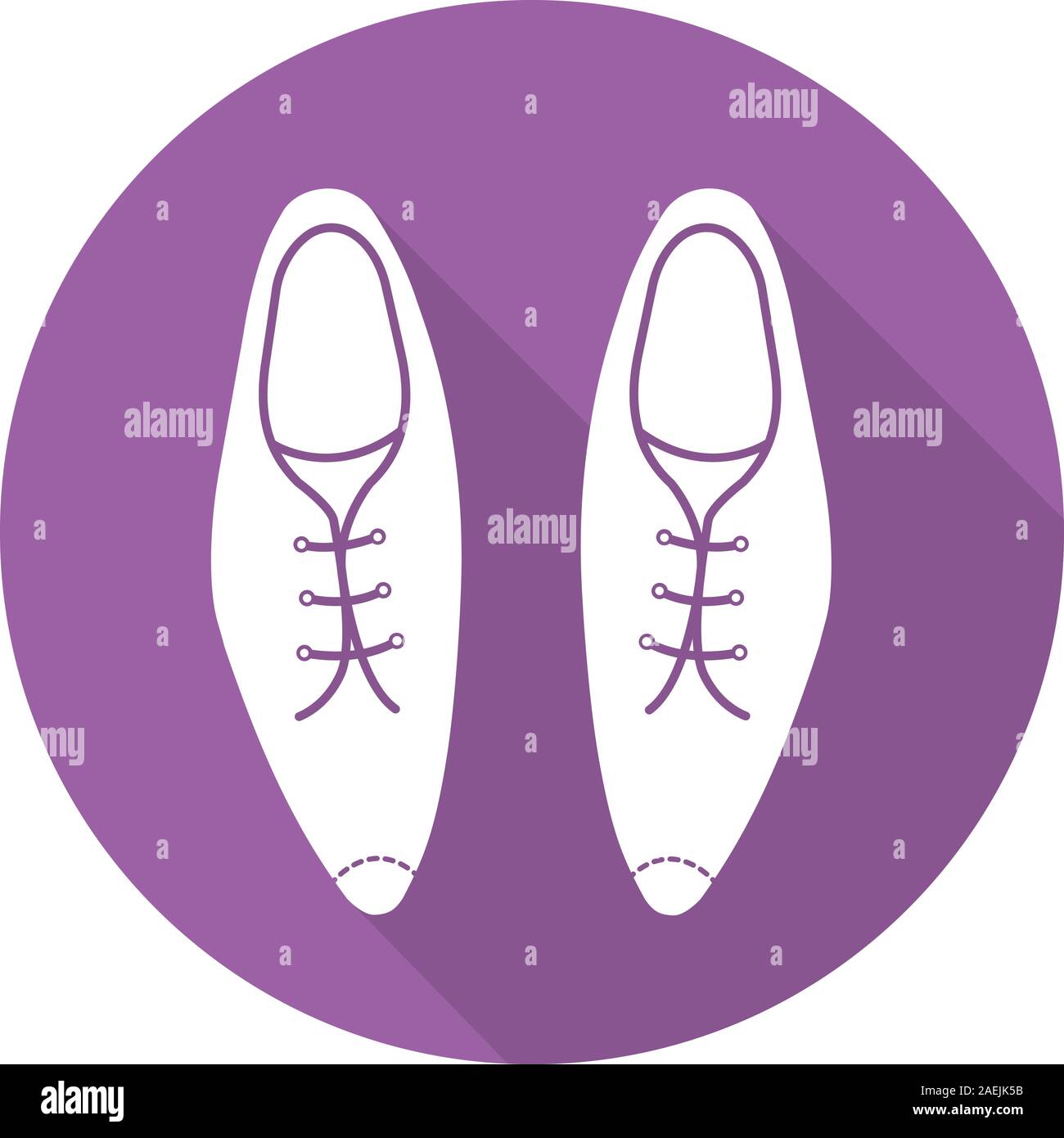 Men's shoes flat design long shadow glyph icon. Vector silhouette illustration Stock Vector