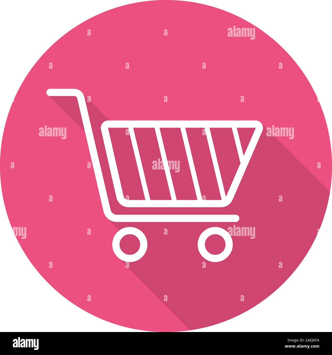 Shopping cart flat linear long shadow icon. Vector outline symbol Stock ...