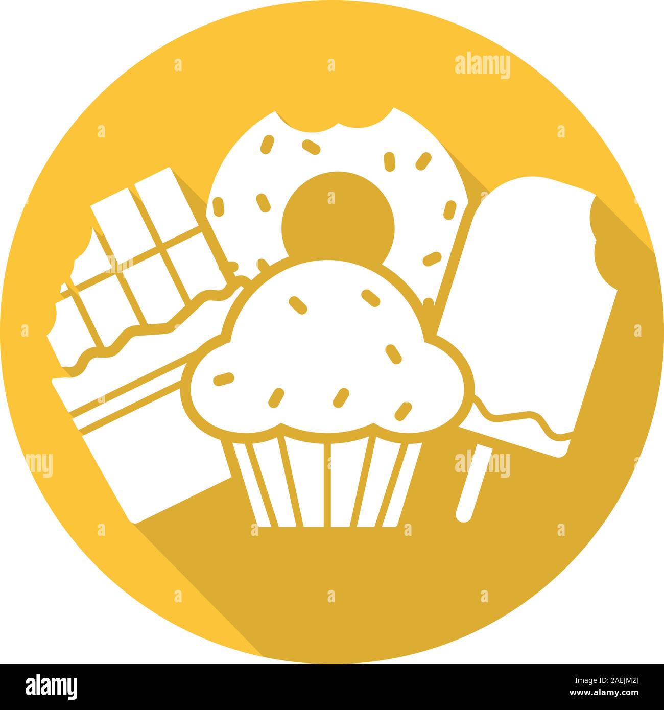 Sweets flat design long shadow glyph icon. Confectionery. Chocolate bar ...