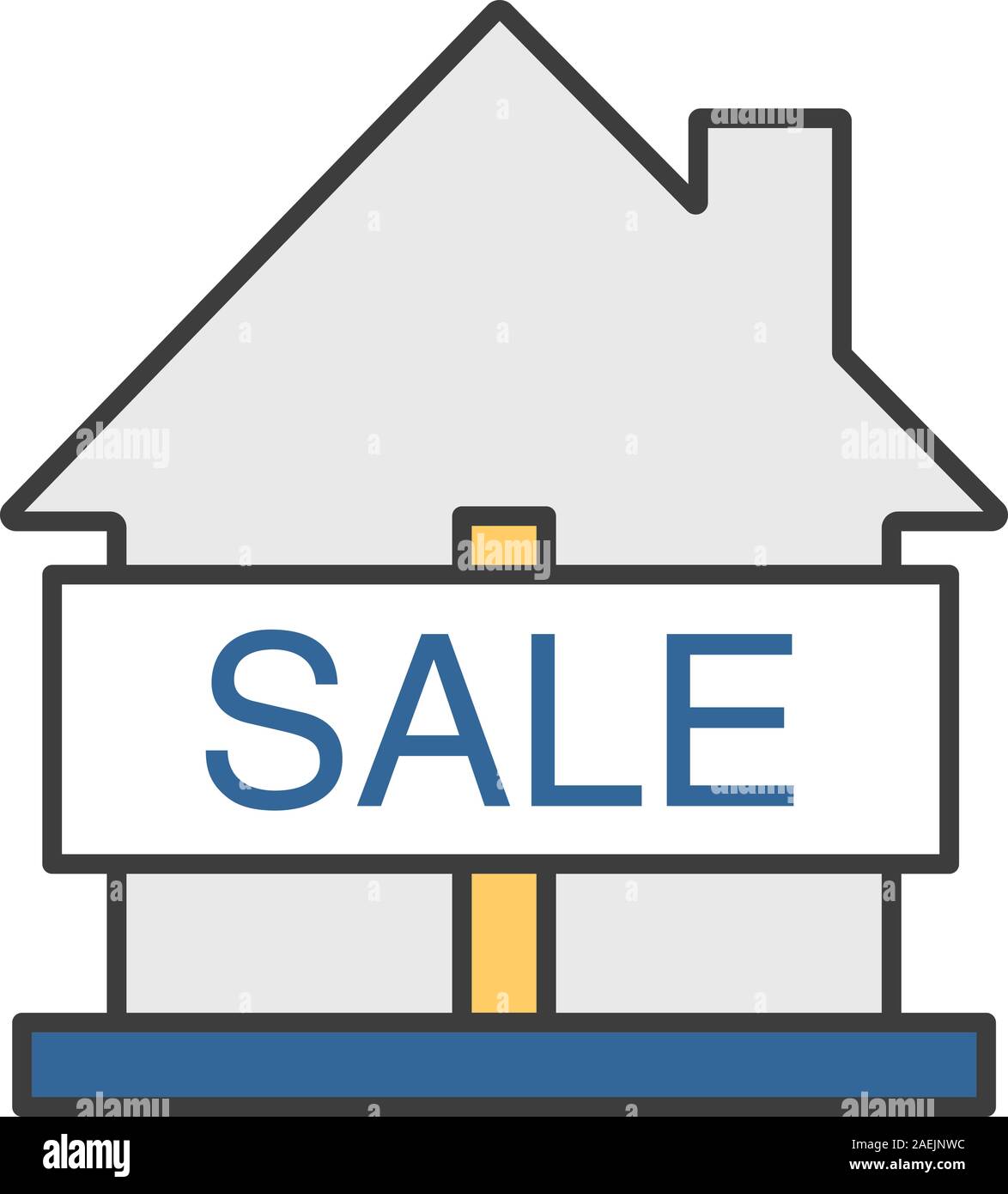 House for sale color icon. Real estate market. Isolated vector