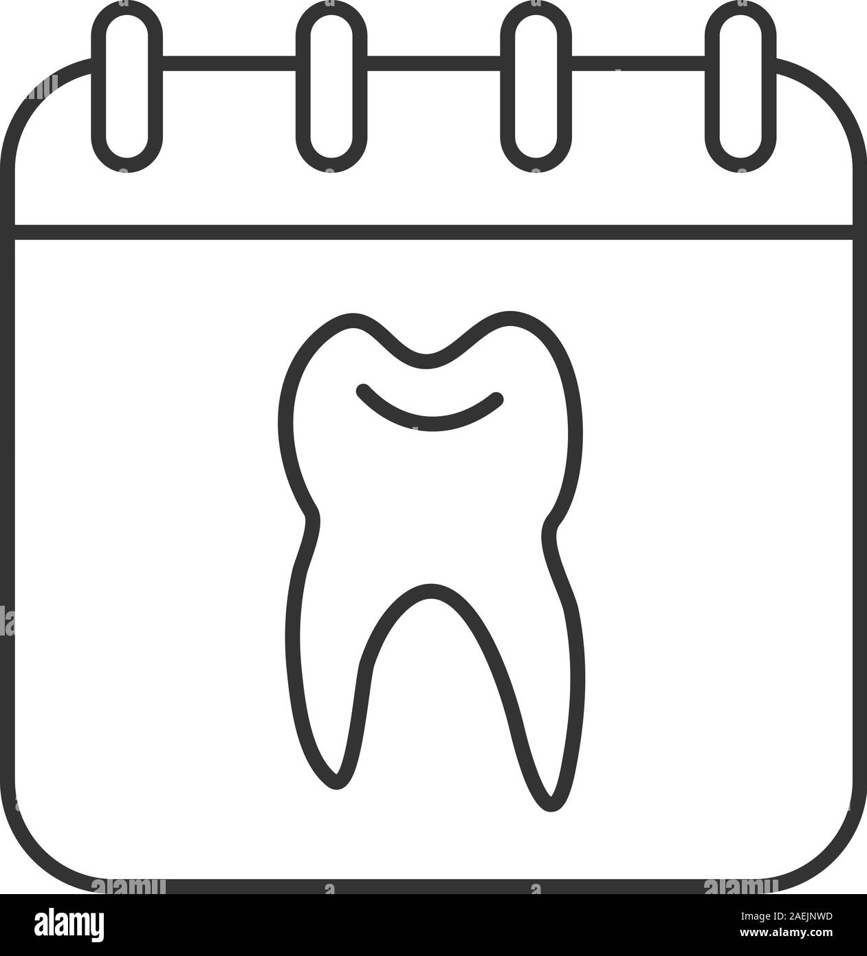Dentist reception days schedule linear icon. Thin line illustration. Calendar page with human