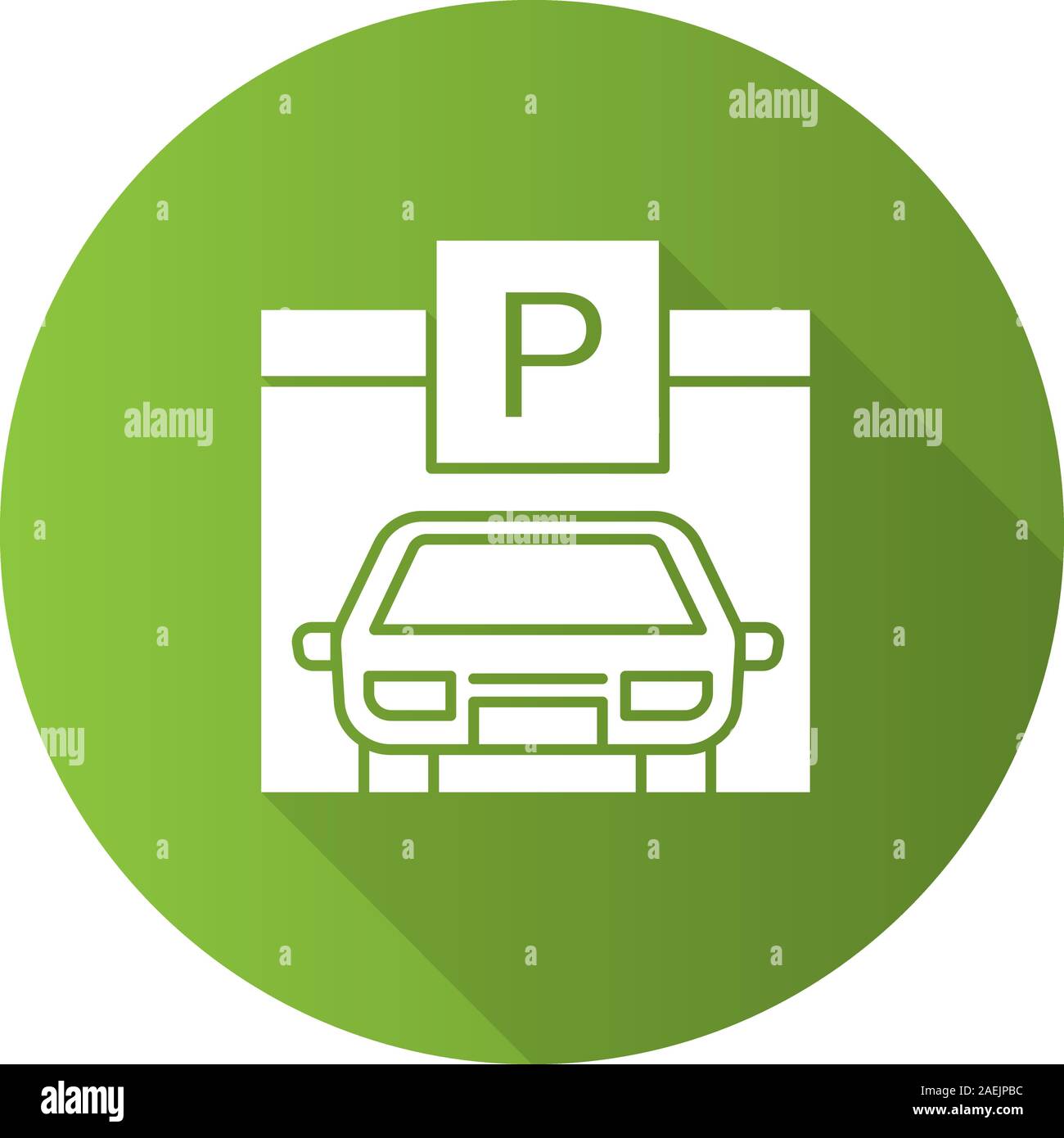 Parking place flat design long shadow glyph icon. Auto shed. Car garage ...