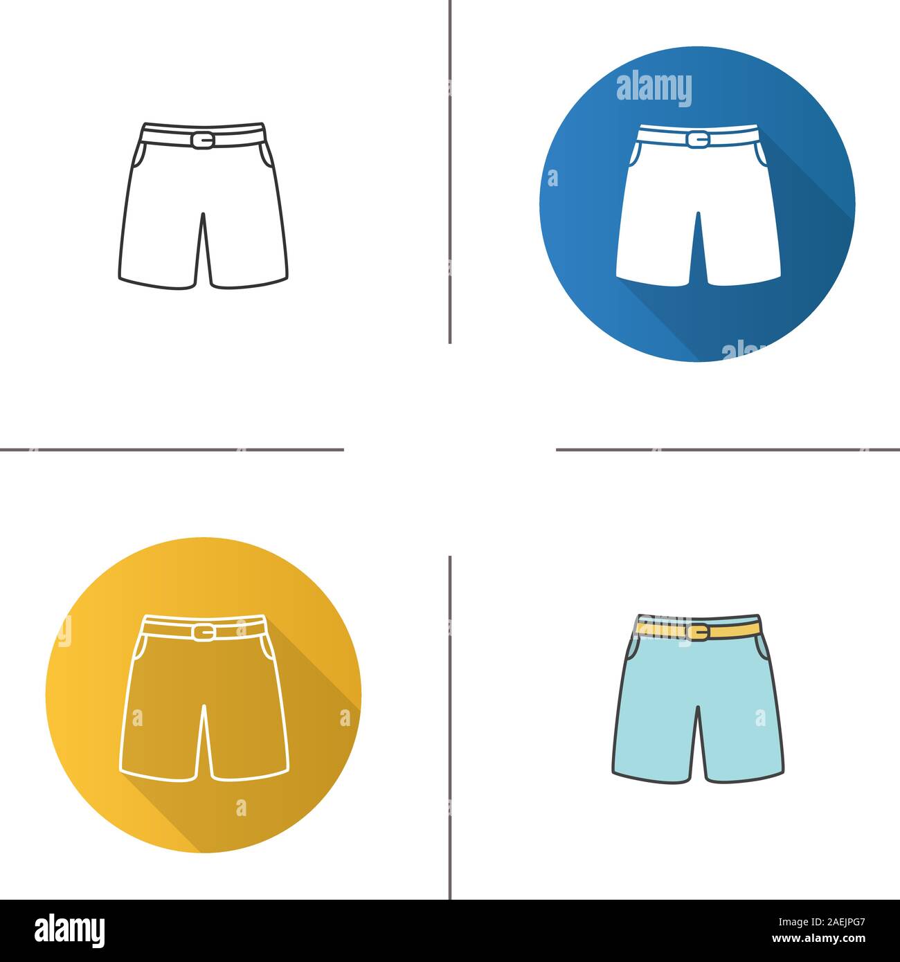 Swimming trunks icon. Flat design, linear and color styles. Sport ...