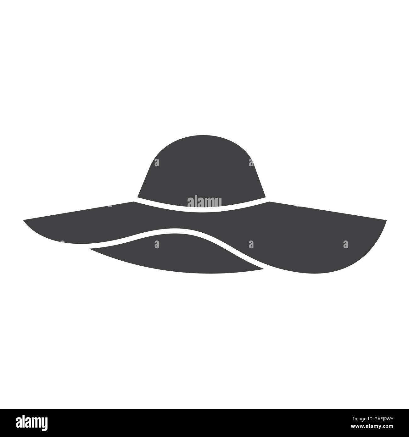 Women's beach hat glyph icon. Silhouette symbol. Negative space. Vector  isolated illustration Stock Vector Image & Art - Alamy