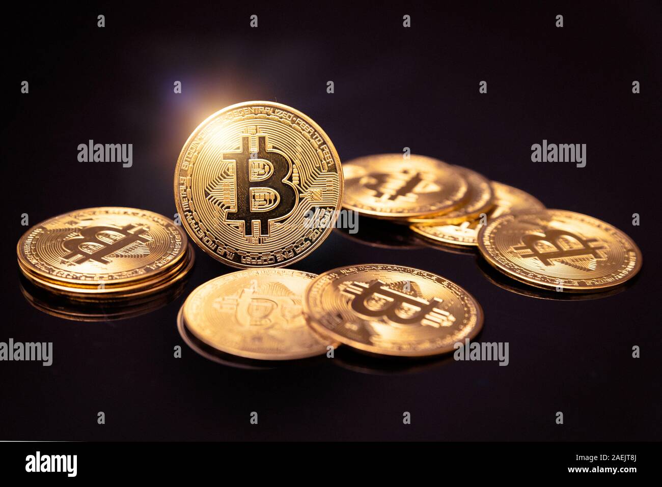 bitcoin chart on dark background. Cryptocurrency is the currency of the  future. The market price is bitcoin Stock Photo - Alamy