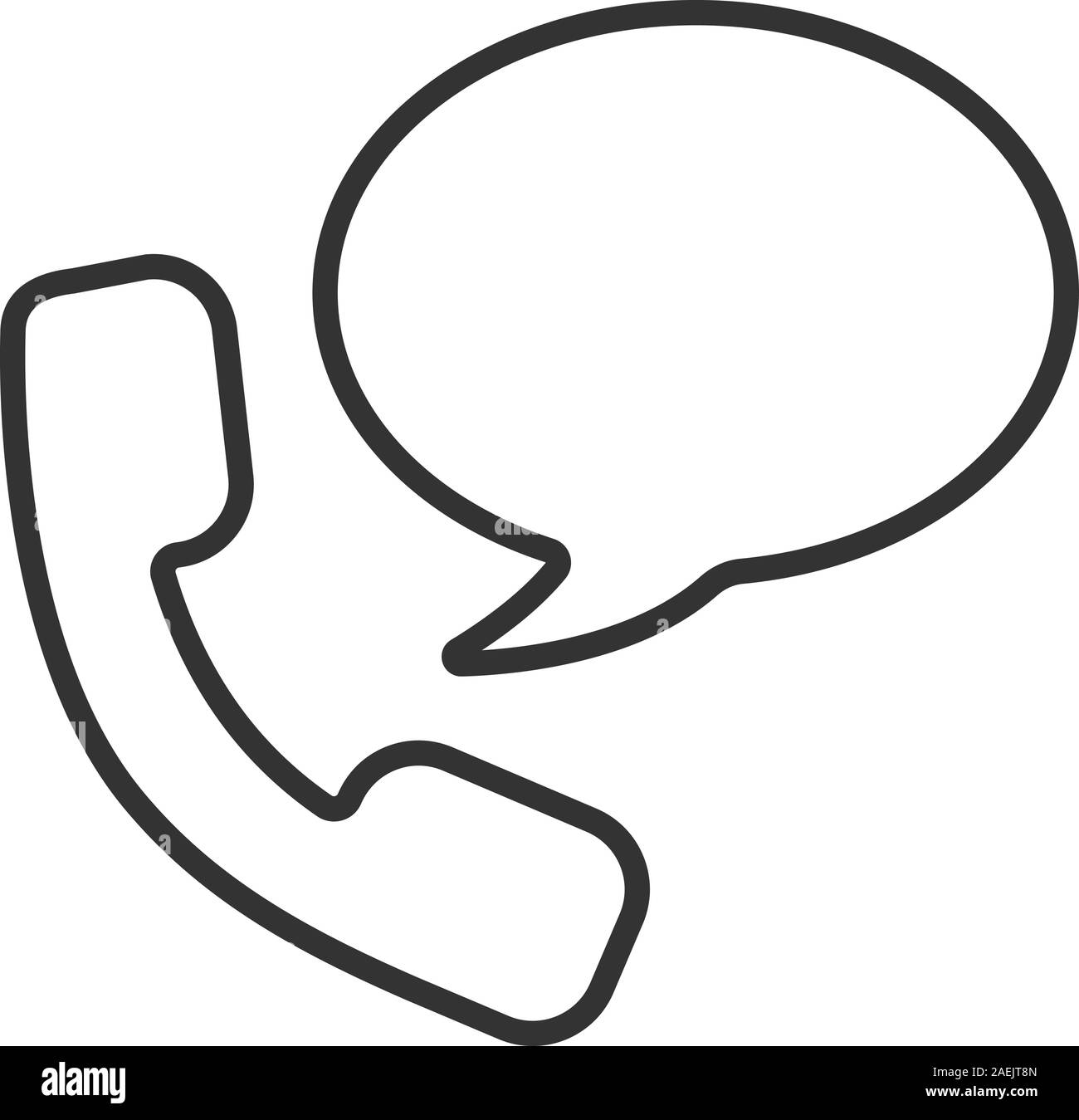 Phone Talk Linear Icon Thin Line Illustration Handset With Chat Box Contour Symbol Vector Isolated Outline Drawing Stock Vector Image Art Alamy