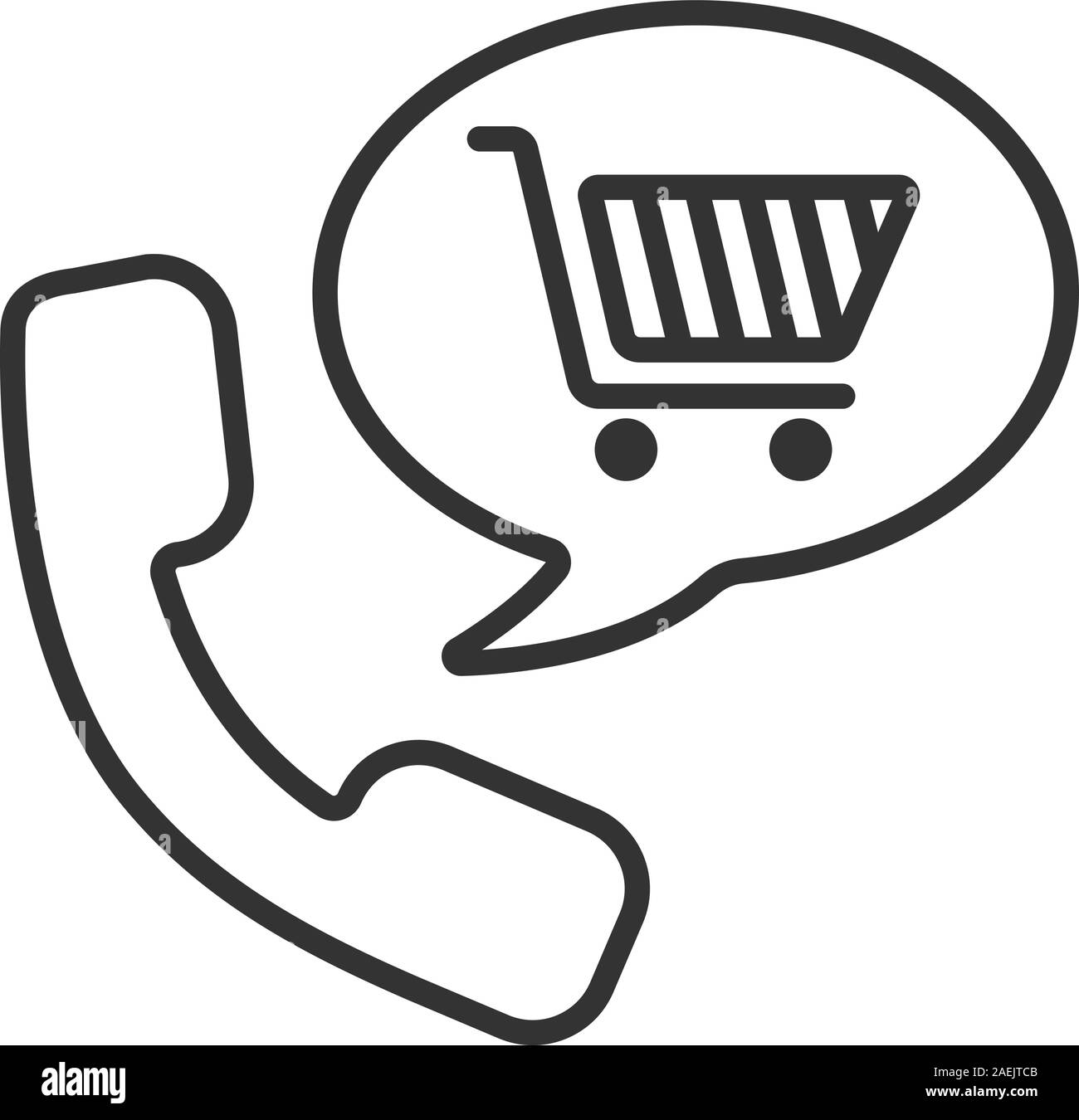 Goods Phone Order Linear Icon Shopping By Phone Thin Line Illustration Handset With Shopping Cart Inside Speech Bubble Supermarket Products Delive Stock Vector Image Art Alamy
