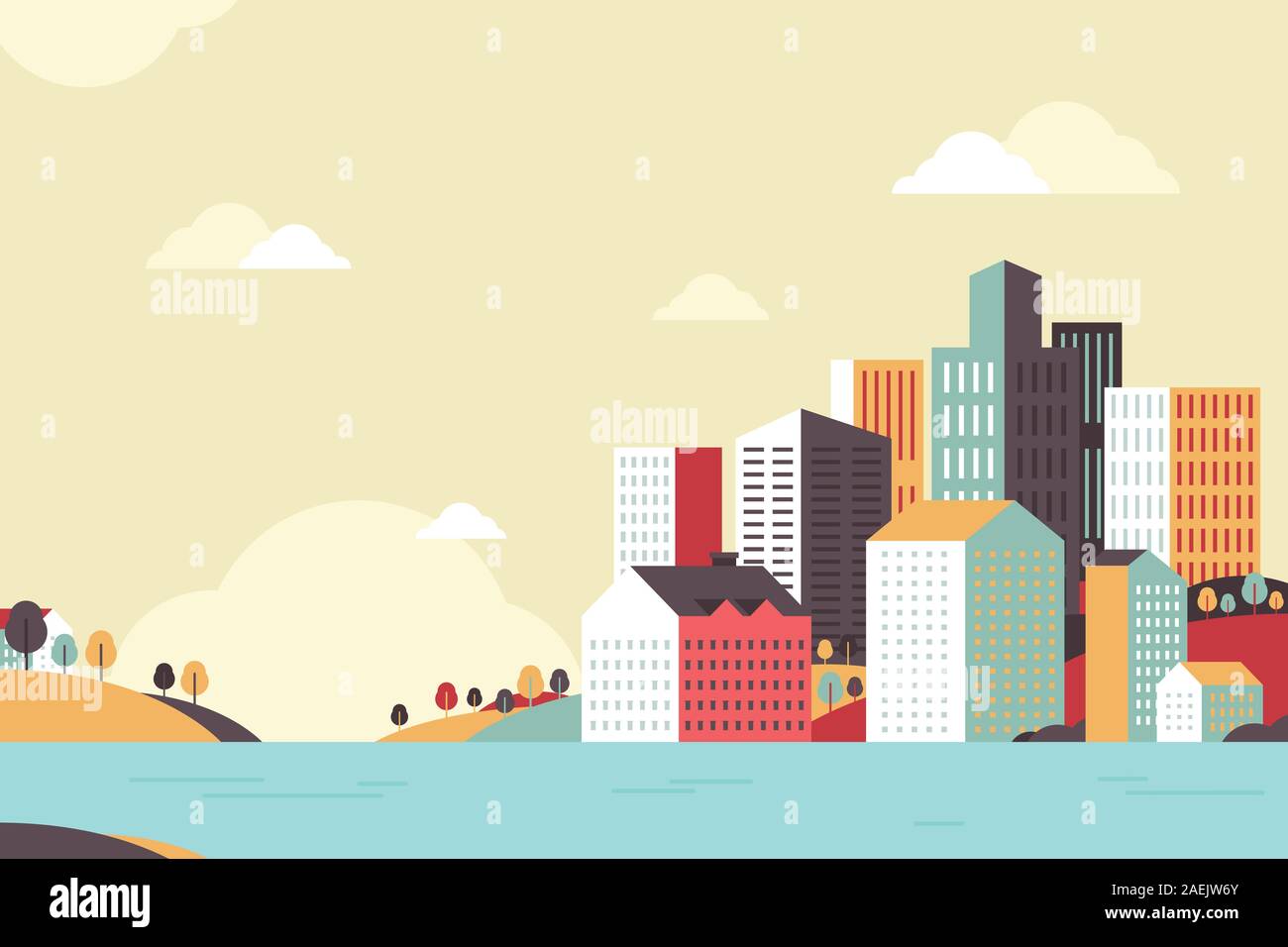 A vector illustration of City Urban Buildings Stock Vector Image & Art ...