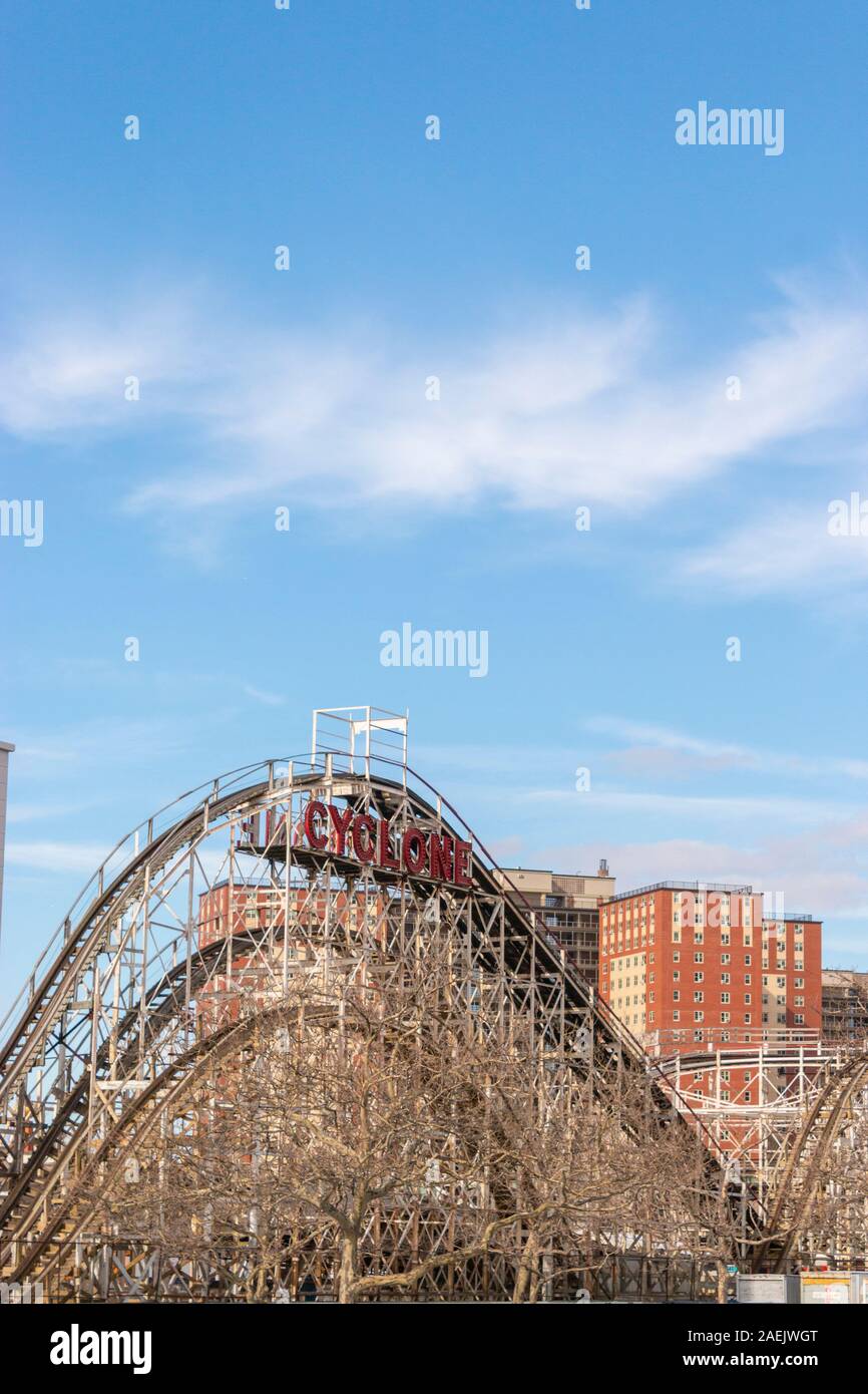 Cyclone the wooden roller coaster at Coney Island Brooklyn New York ...
