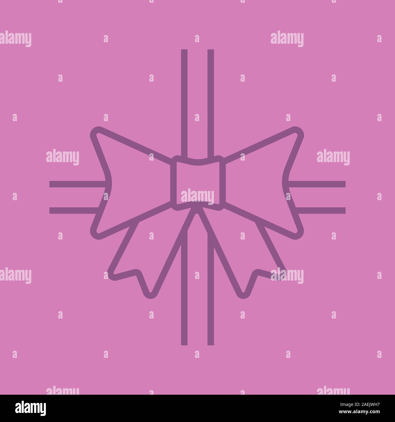 Bow color linear icon. Thin line outline symbols on color background ...