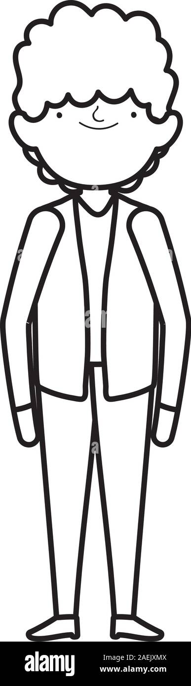 wedding groom man cartoon character in suit vector illustration thick ...