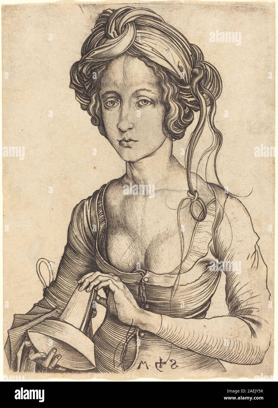 Martin Schongauer, A Foolish Virgin, 1475-1491 A Foolish Virgin; 1475/1491 Stock Photo
