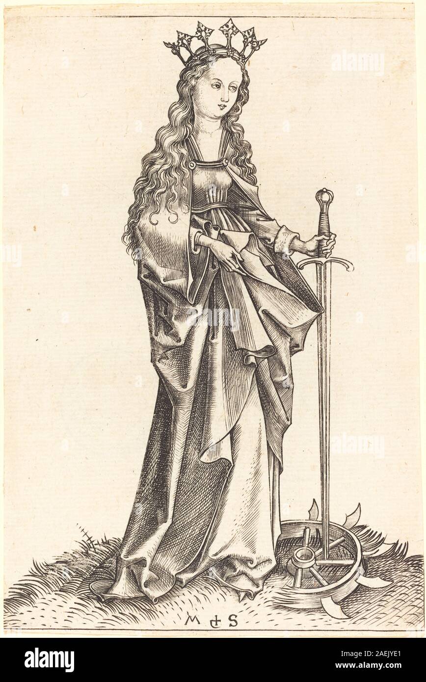 A copperplate engraving by Martin Schongauer around 1480-1490 depicting ...