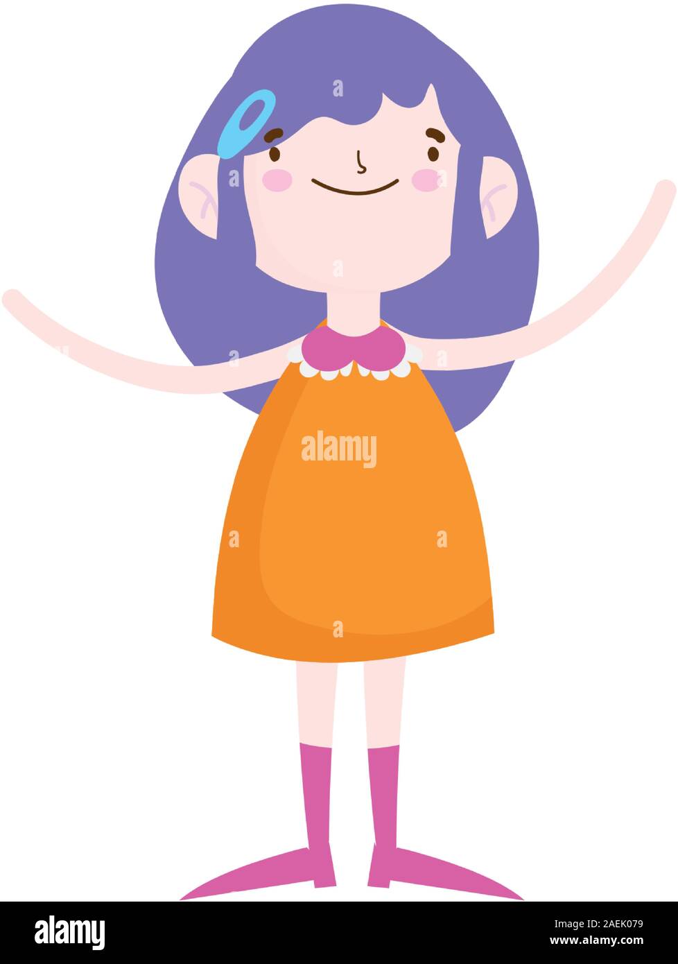 cute little girl happy cartoon character vector illustration Stock ...