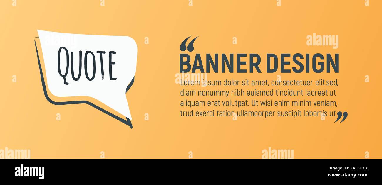 Quote Blank Banner. Icon and Label on Orange Background in Box ...