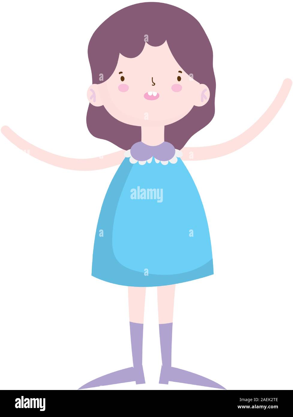 cute little girl happy cartoon character vector illustration Stock ...