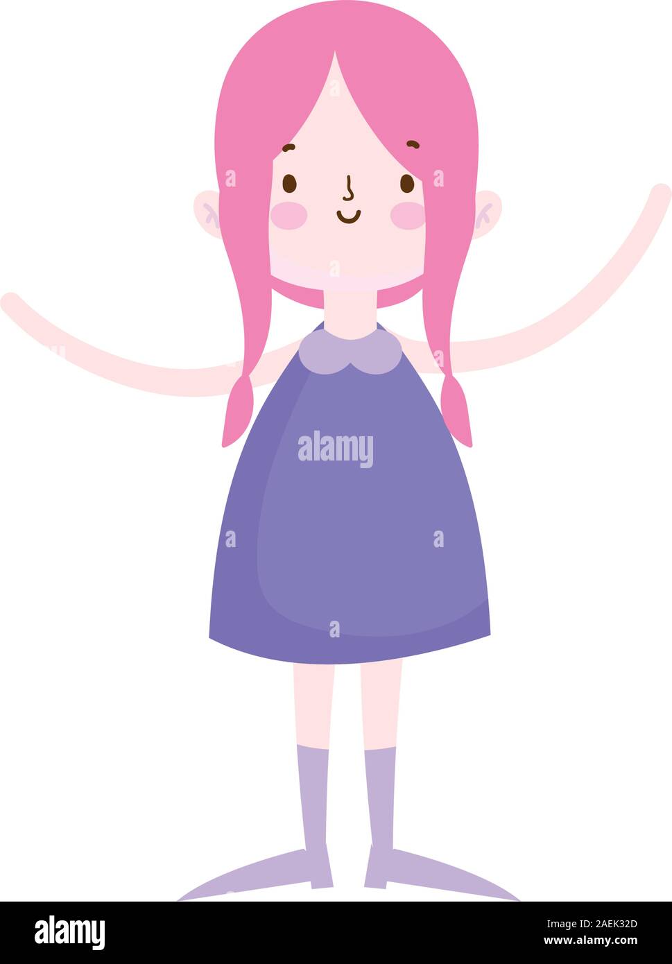 cute little girl happy cartoon character vector illustration Stock ...