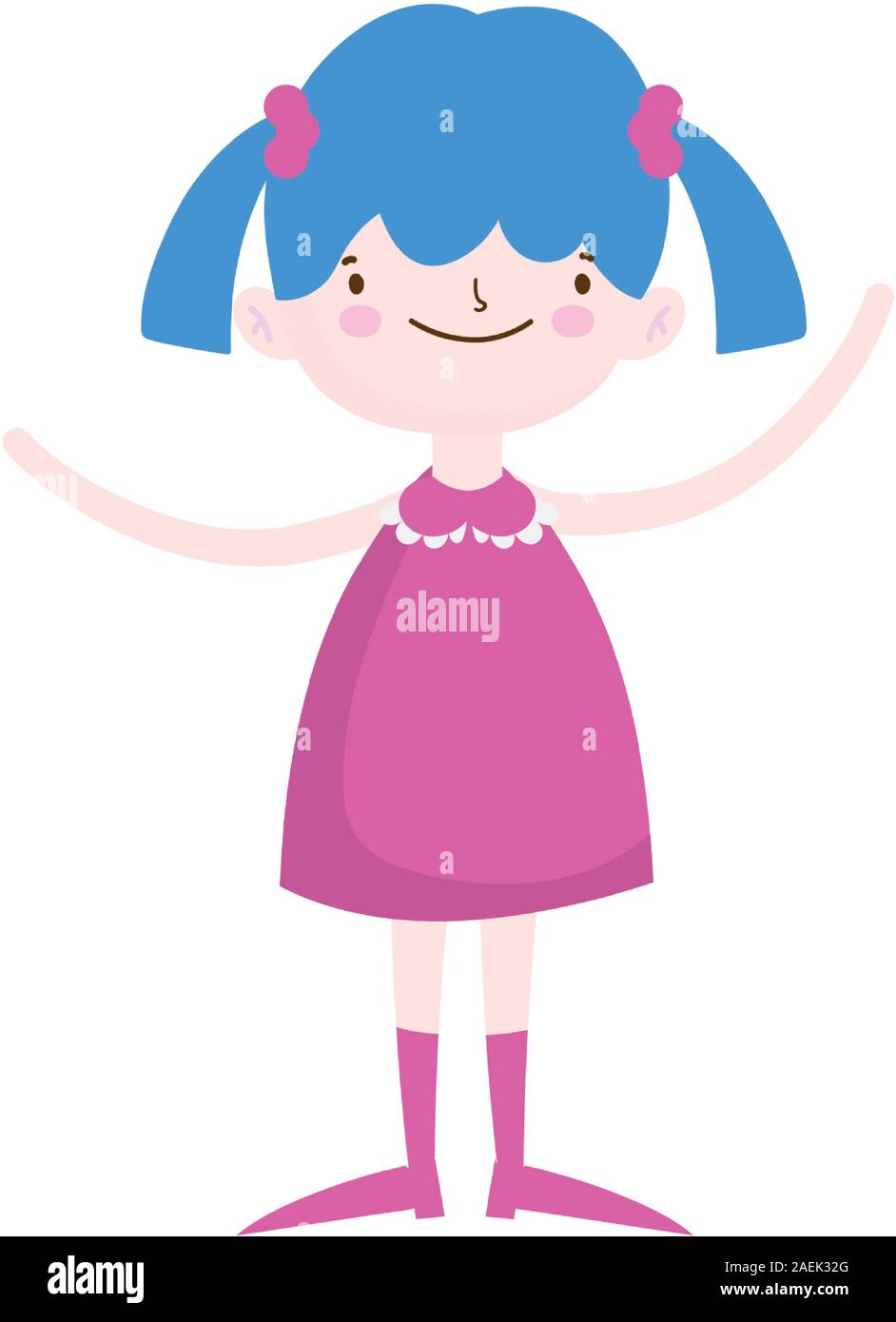 cute little girl happy cartoon character vector illustration Stock ...
