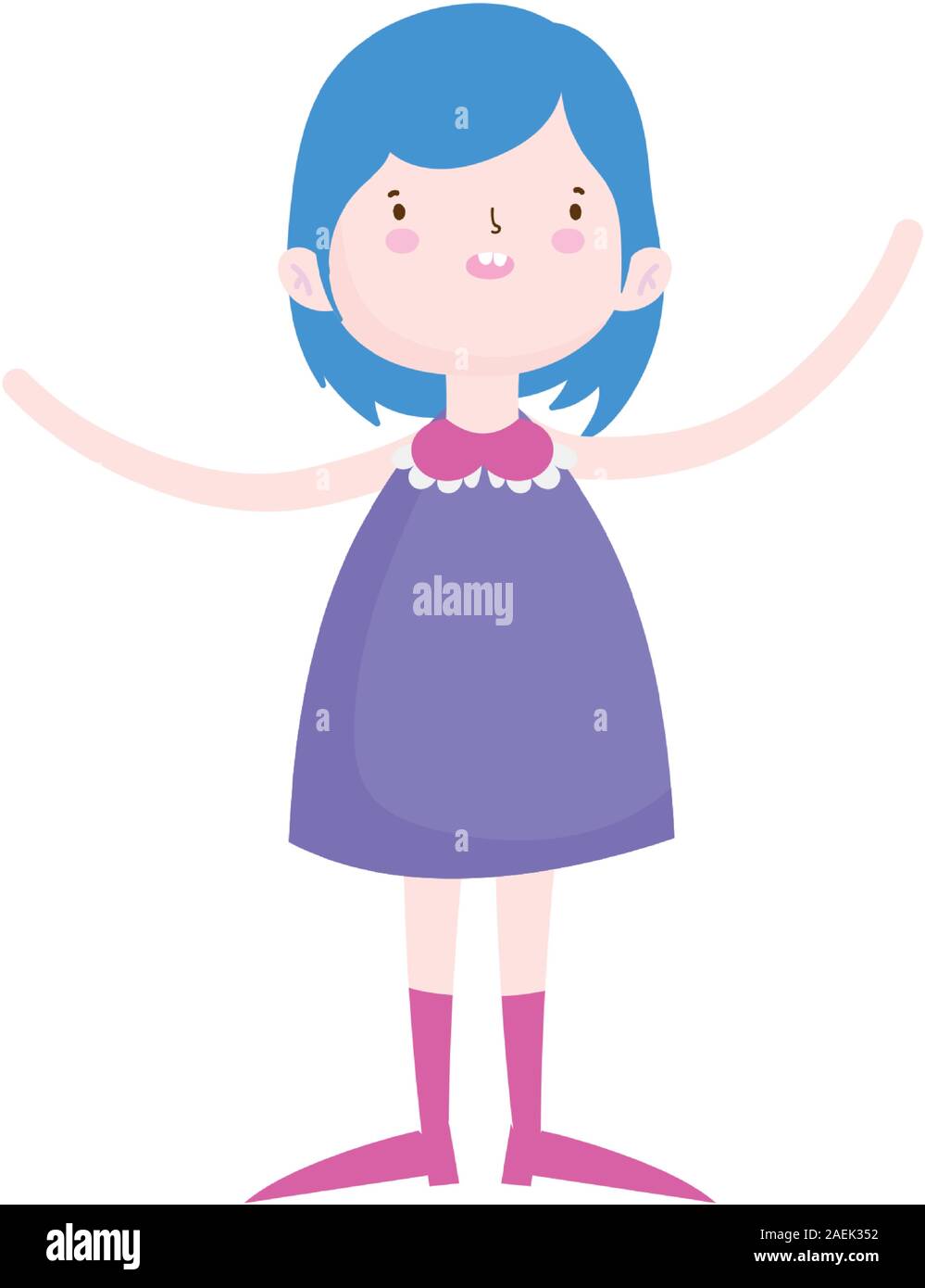 cute little girl happy cartoon character vector illustration Stock ...