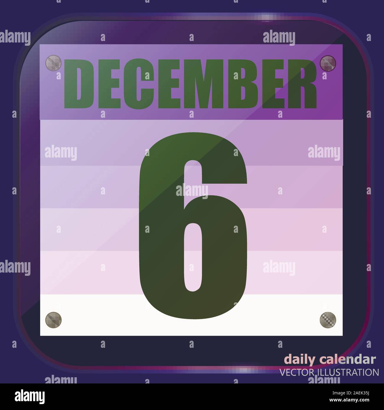 December 6 icon. Calendar date for planning important day. Sixth of december.  Banner for holidays and special days. Vector Illustration Stock Vector  Image & Art - Alamy