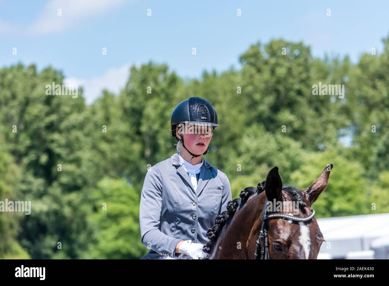 Haarlemmermeer Holland June 19 2019 concours hippique horseback jumping Stock Photo