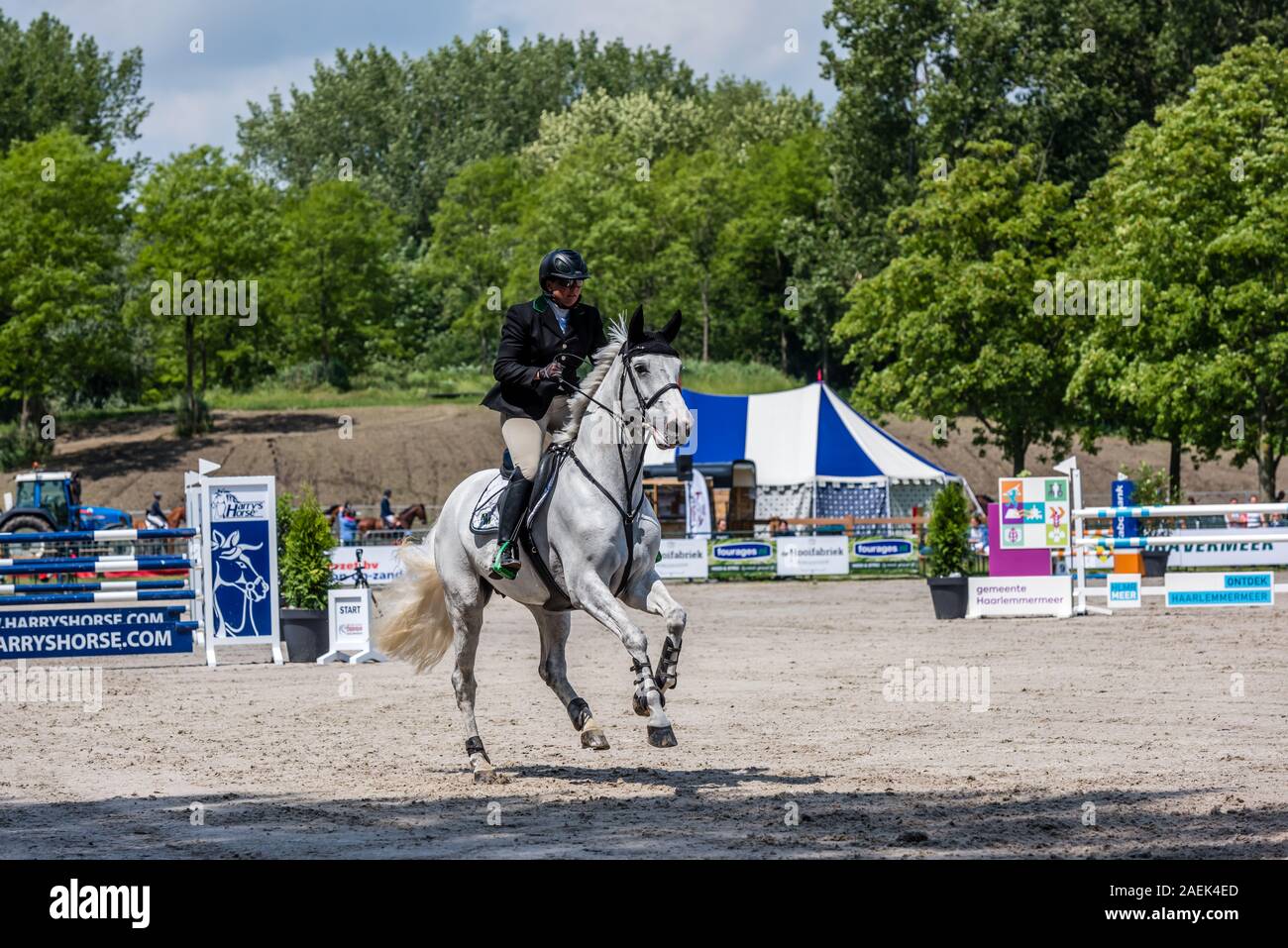 Haarlemmermeer Holland June 19 2019 concours hippique horseback jumping Stock Photo