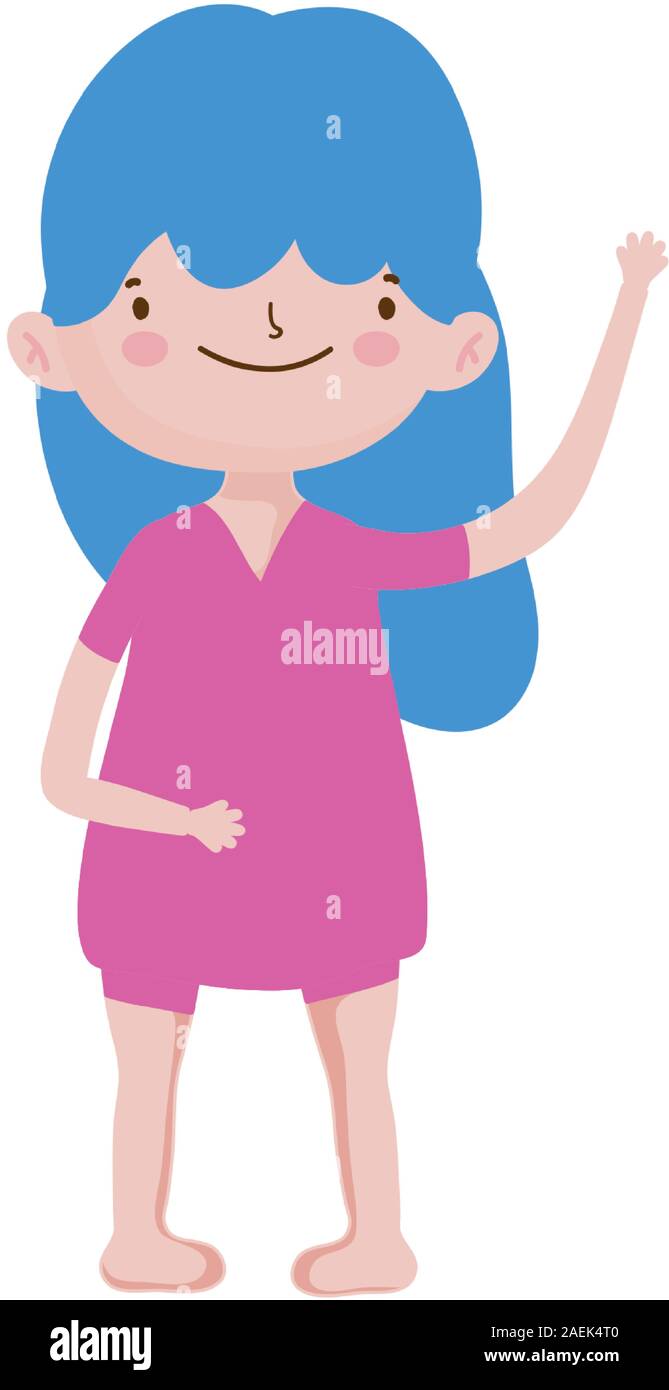 cute little girl happy cartoon character vector illustration Stock ...