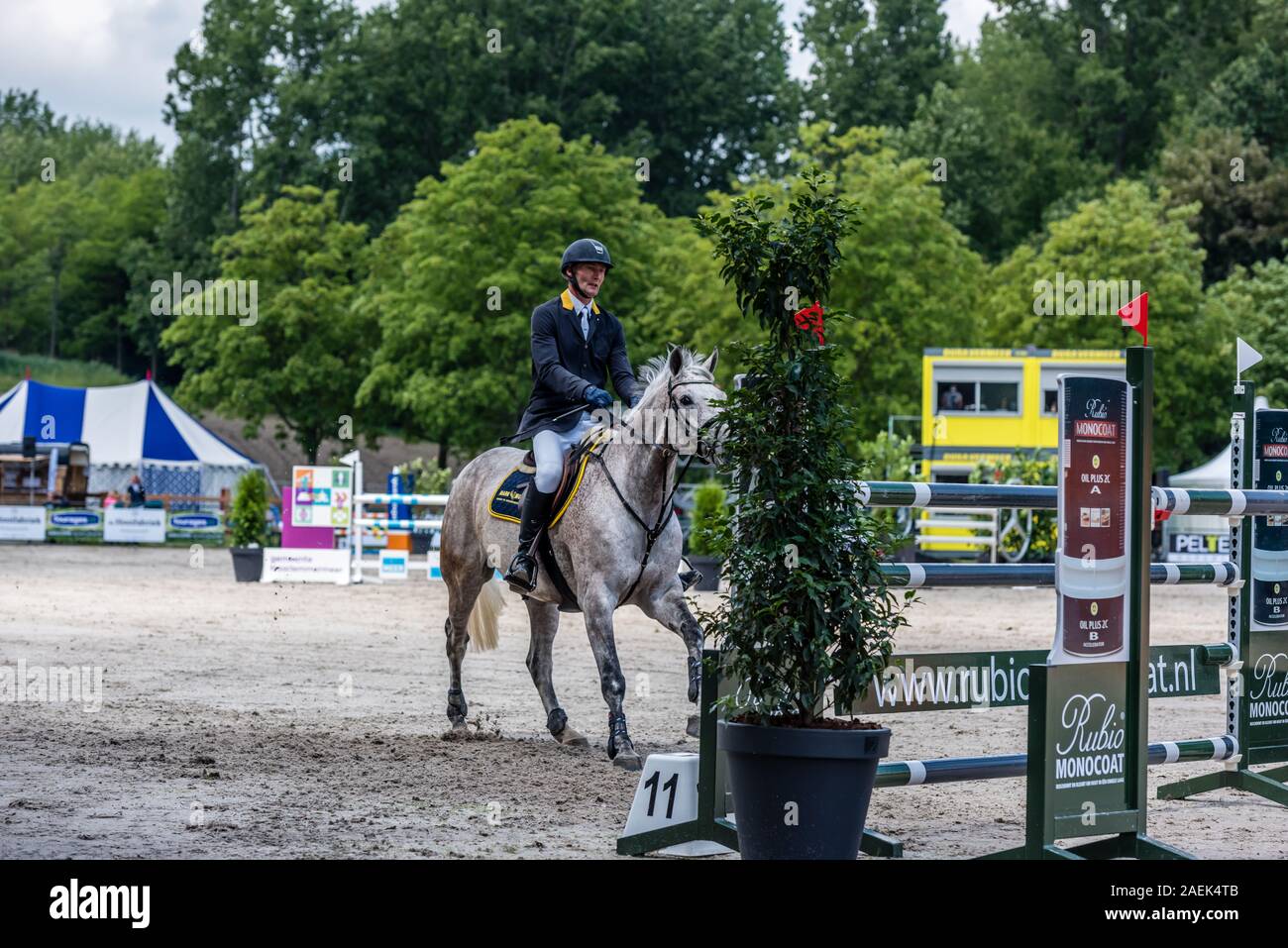 Haarlemmermeer Holland June 19 2019 concours hippique horseback jumping Stock Photo