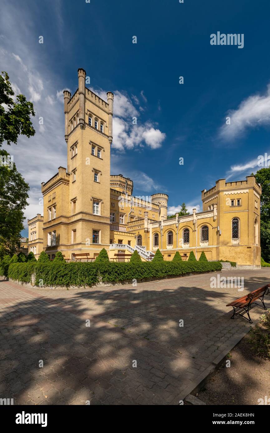 Neo-Gothic Palace , Jablonowo Pomorskie , Kuyavian-Pomeranian Voivodeship, Poland Stock Photo