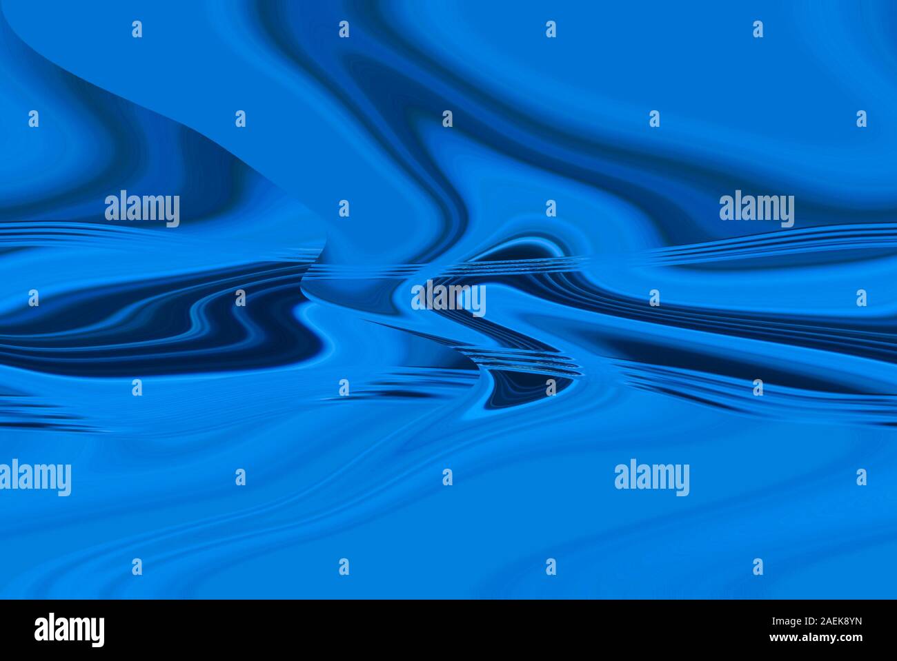 WHIRLPOOL: A psychedelic trip into a digital sea of blue. Stock Photo