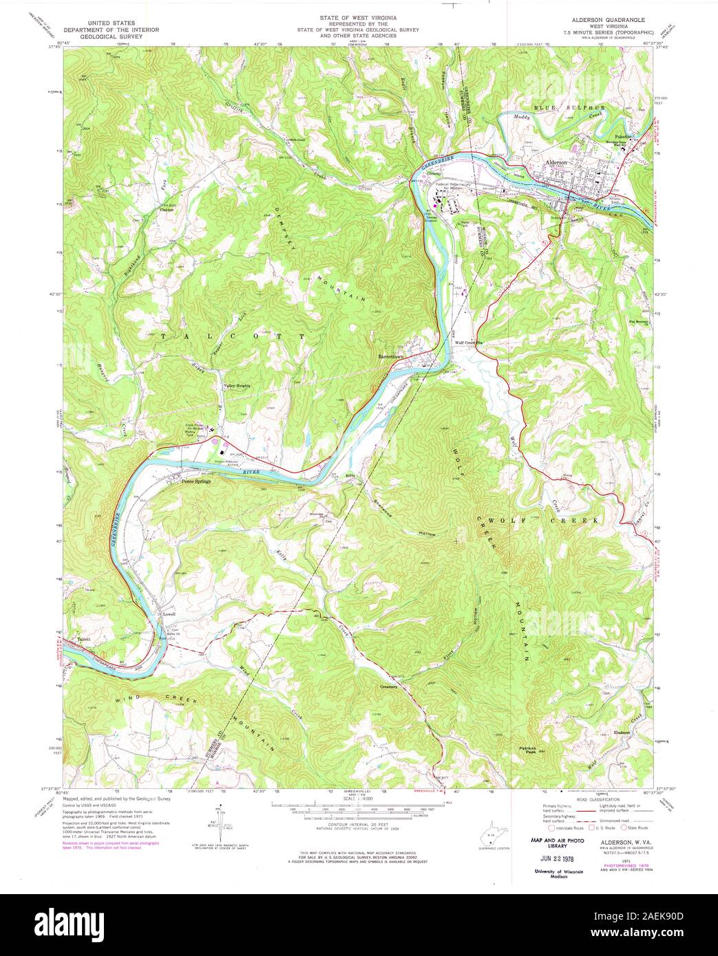 Map of alderson hires stock photography and images Alamy