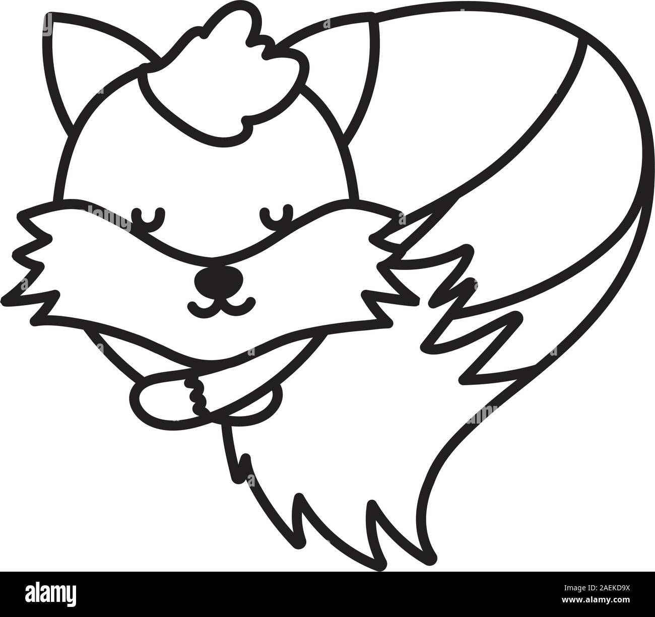 Sleeping fox Black and White Stock Photos & Images - Alamy