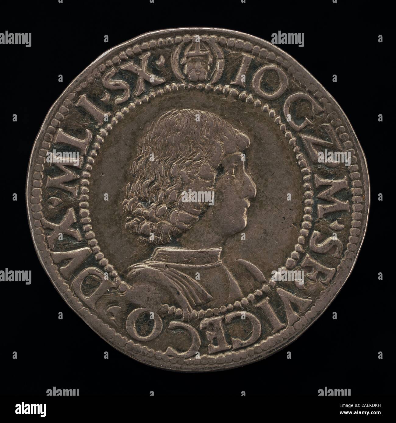 Bust Inscription This obverse medal from 15th-century Milan depicts Giangaleazzo Maria ...
