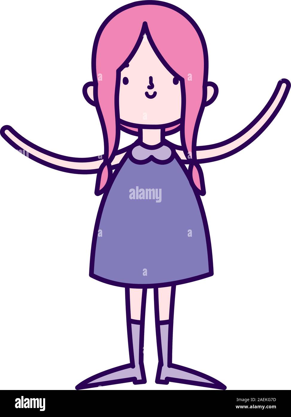 cute little girl happy cartoon character vector illustration Stock ...