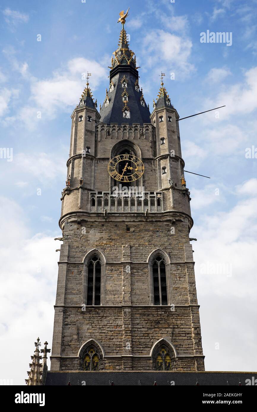 Bell tower Belfried, 14th century, UNESCO World Heritage Site, Ghent, Flanders, Belgium Stock Photo
