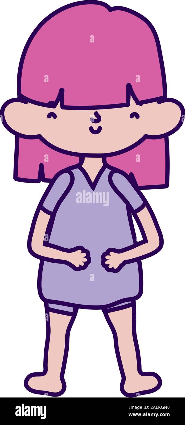 cute little girl happy cartoon character vector illustration Stock ...