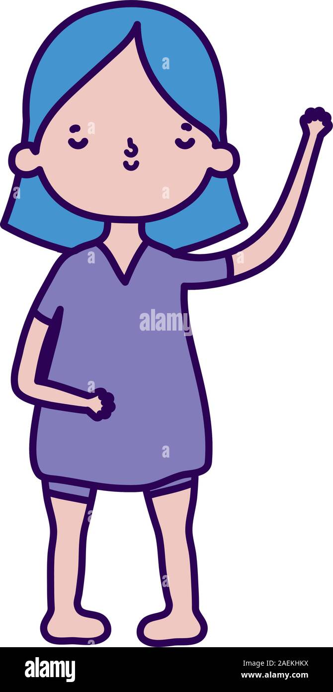 cute little girl happy cartoon character vector illustration Stock ...