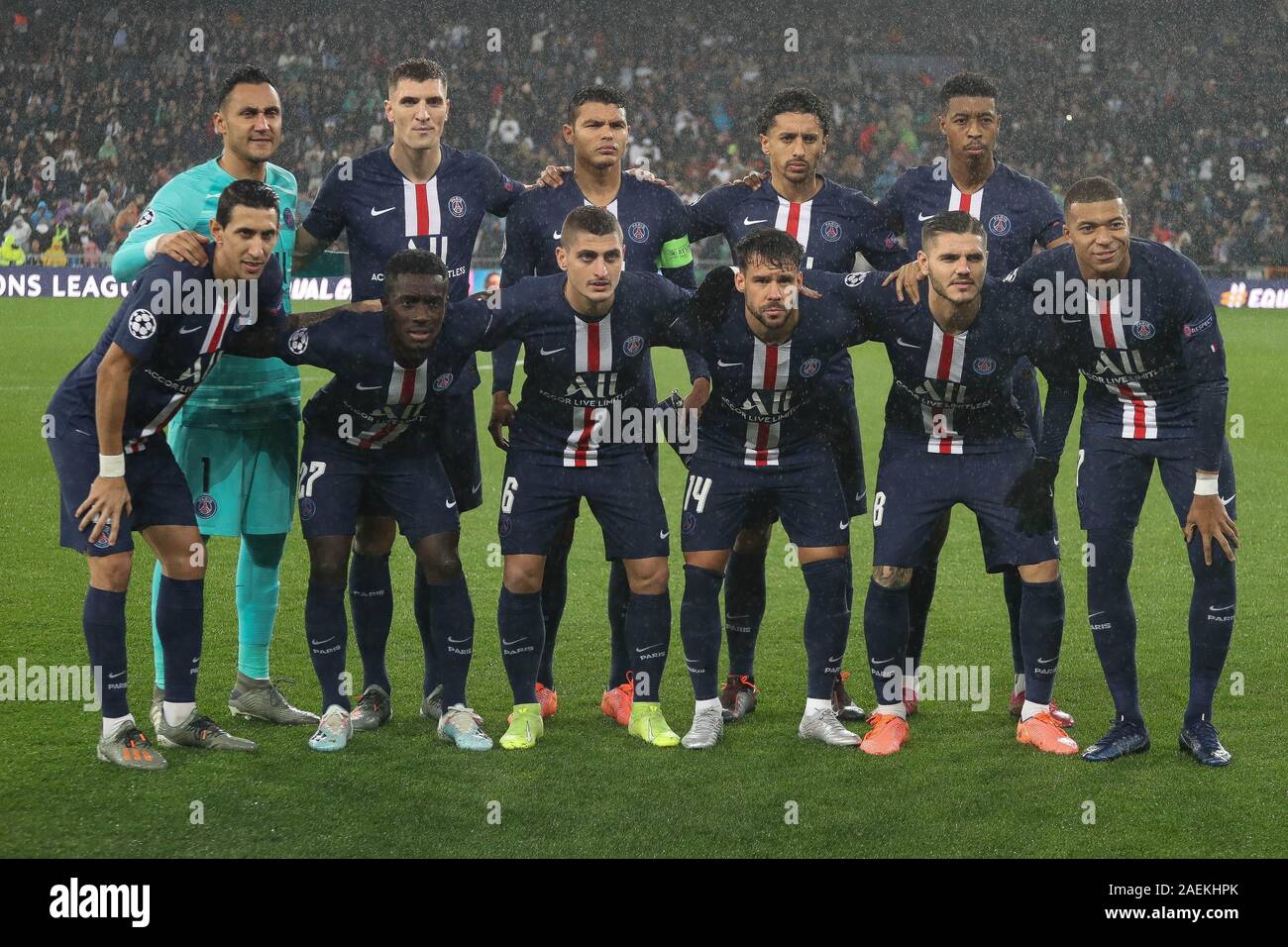 Team Paris Saint Germain during the UEFA Champions League, Group A football  match between Real Madrid CF and Paris Saint-Germain on November 26, 2019  at Parc des Princes stadium in Paris, France -