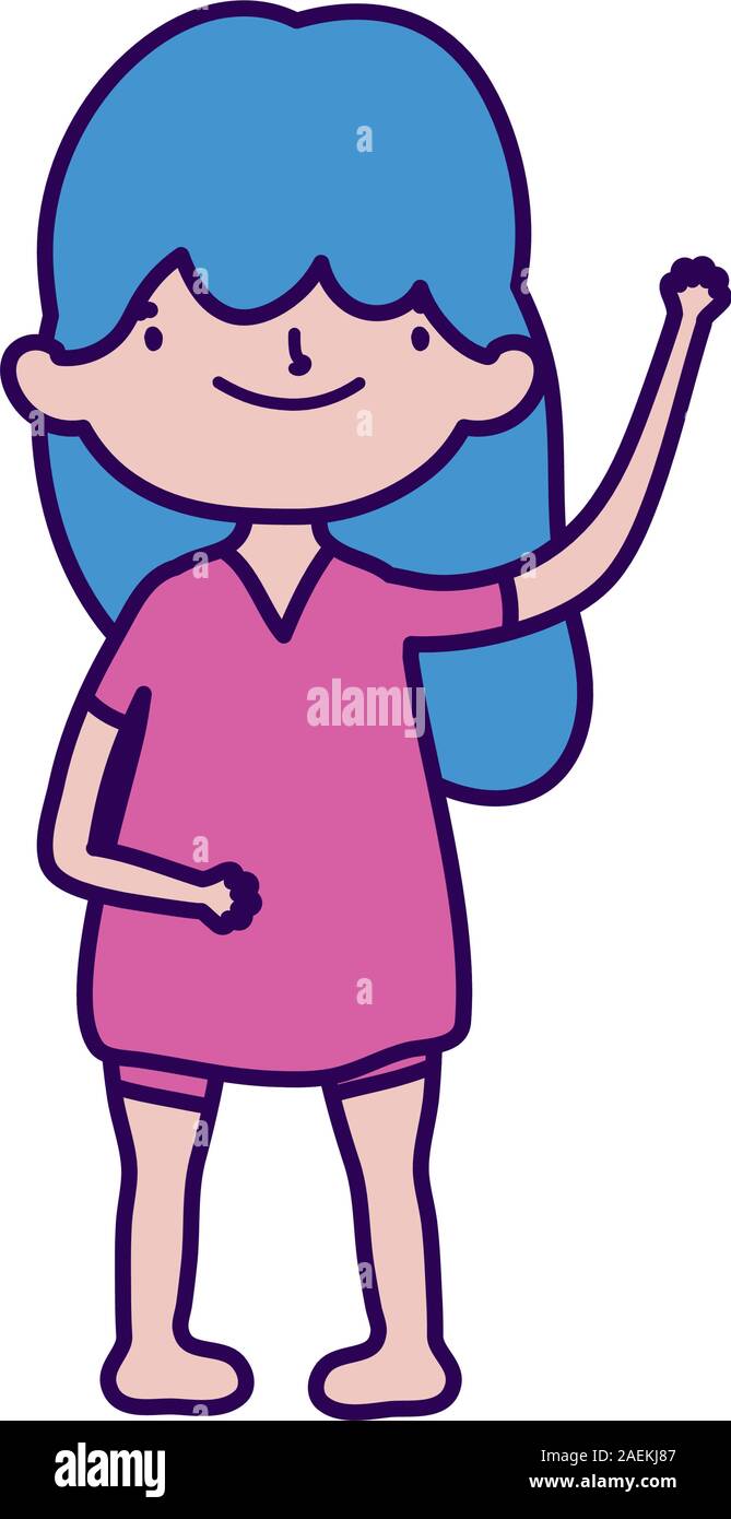 cute little girl happy cartoon character vector illustration Stock ...