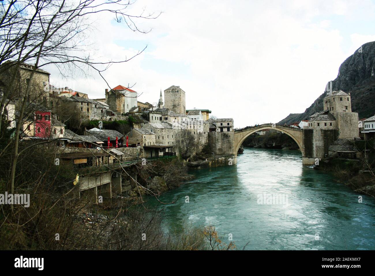 Old bridge (Stari Most) of Mostar, Bosnia and Herzegovina, Europe Stock Photo